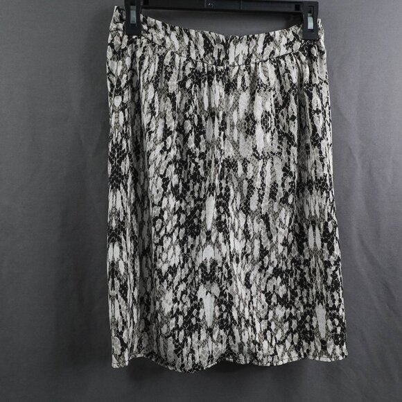 Womens Skirt 2 Gray Black Career Draped Faux Wrap Statement Effortless - Picture 4 of 10